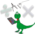 Dinosaur with calculator
